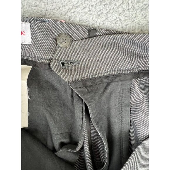 Versace Pants Women 29x32 Gray Black Flat Front Dress Slacks Work Casual - Picture 12 of 16